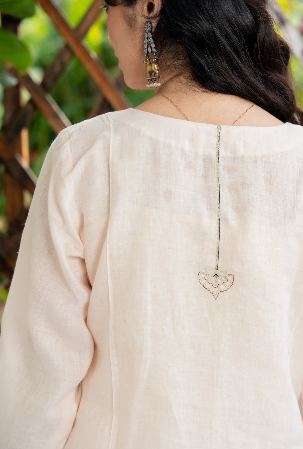 Butter Milk Linen Kurta Set