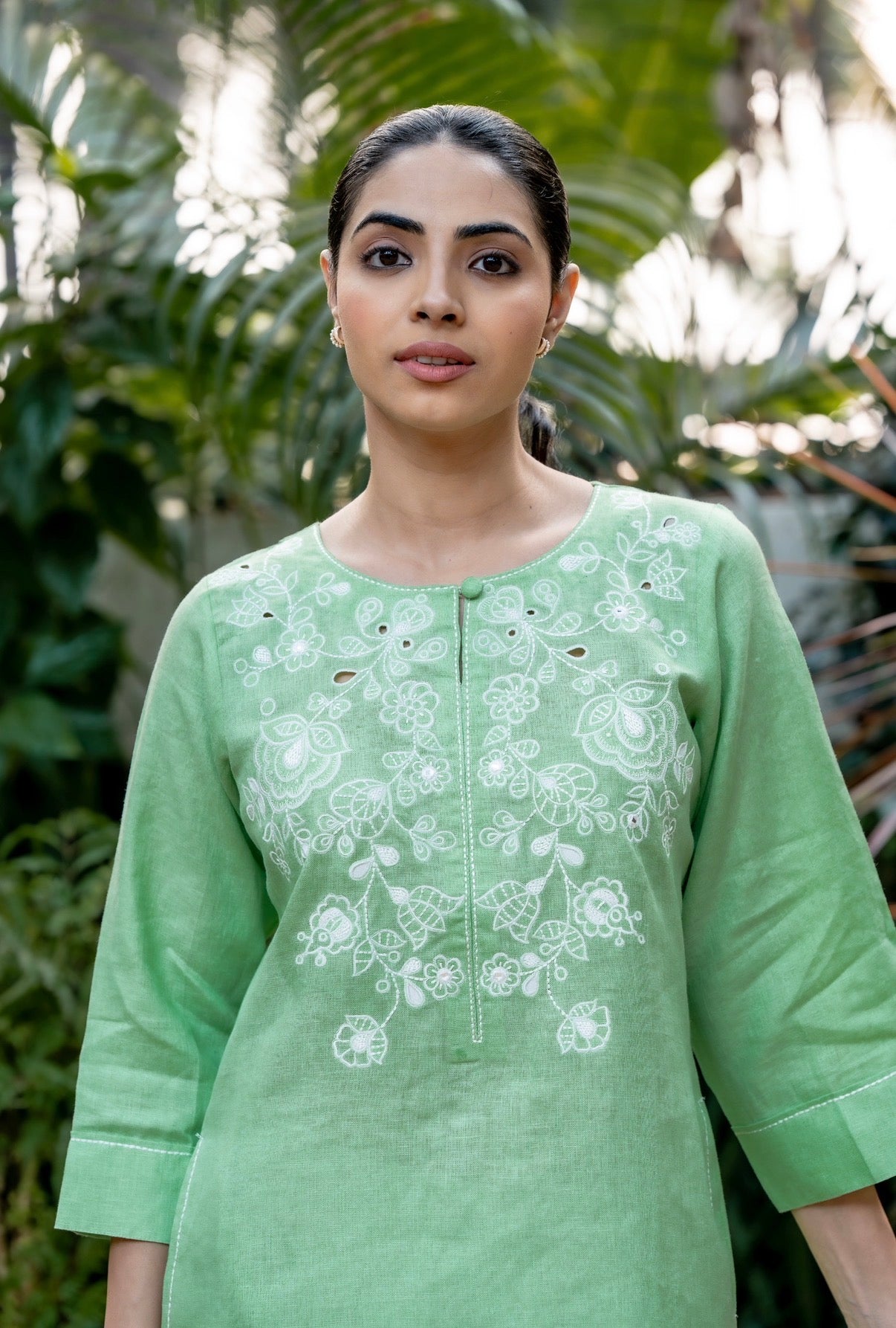 Spring Green-Grey Linen Pair