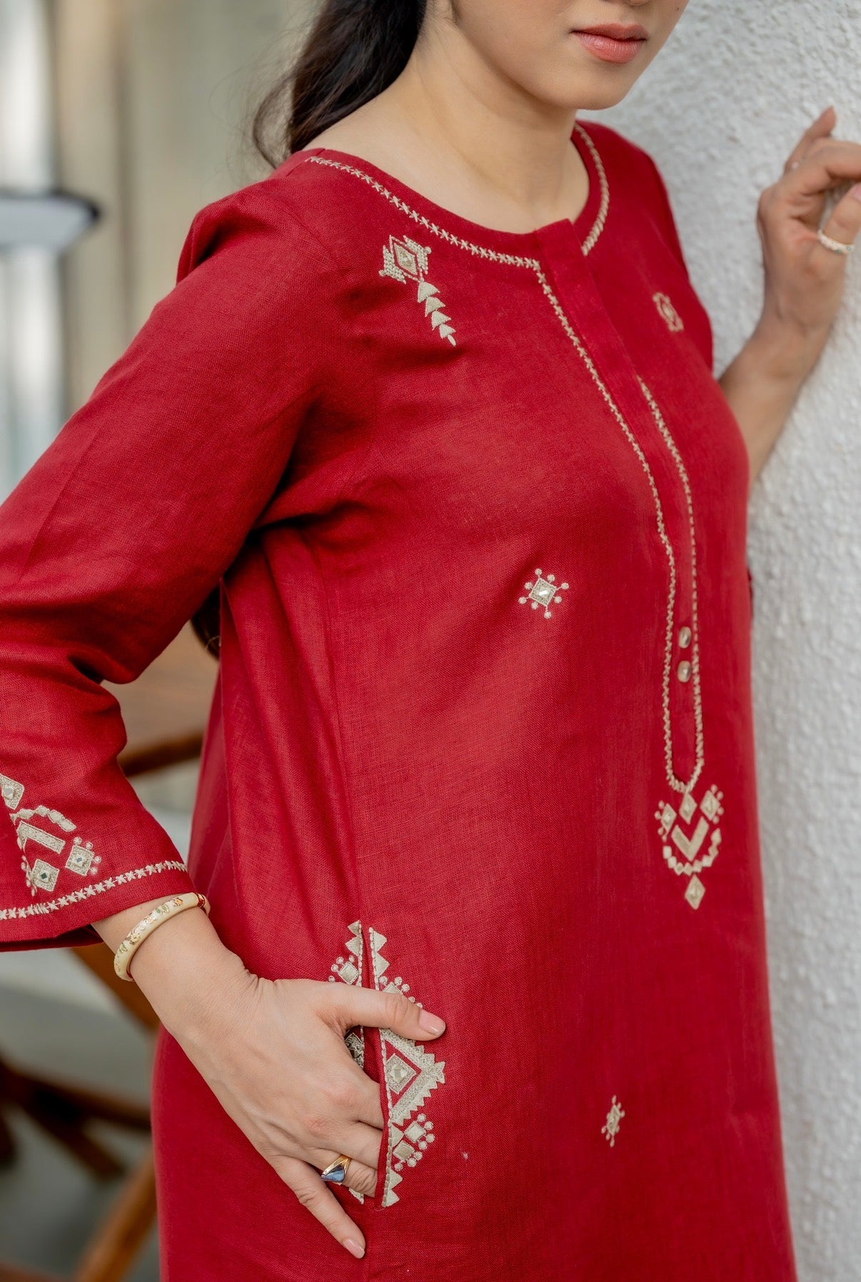 Ruby Red Linen Pair