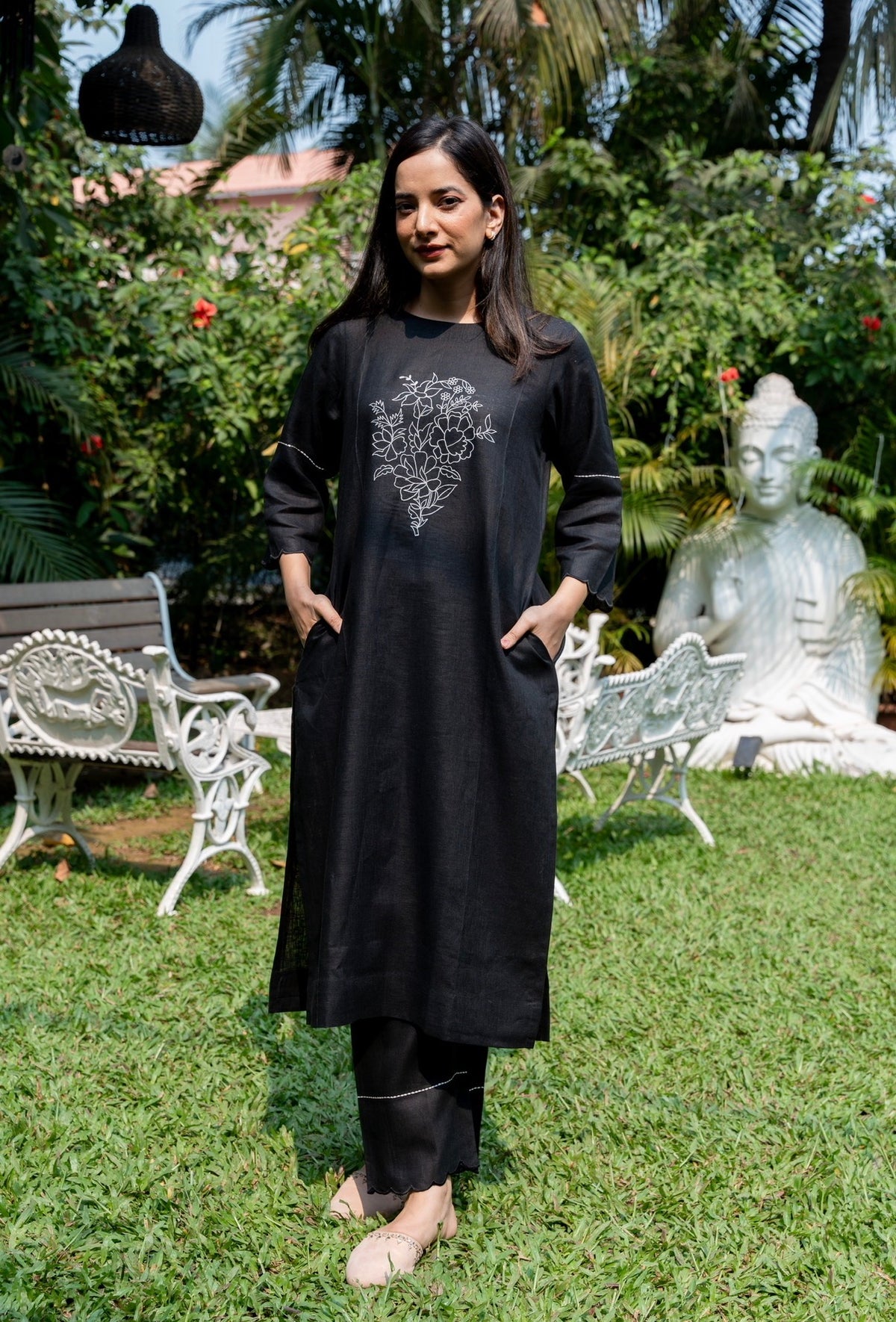 METAL BLACK LINEN PAIR