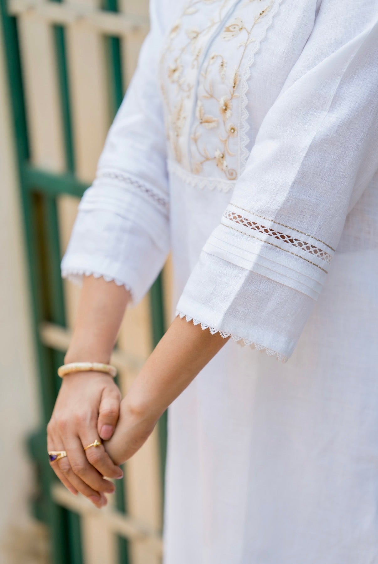 Pearl White Linen Set