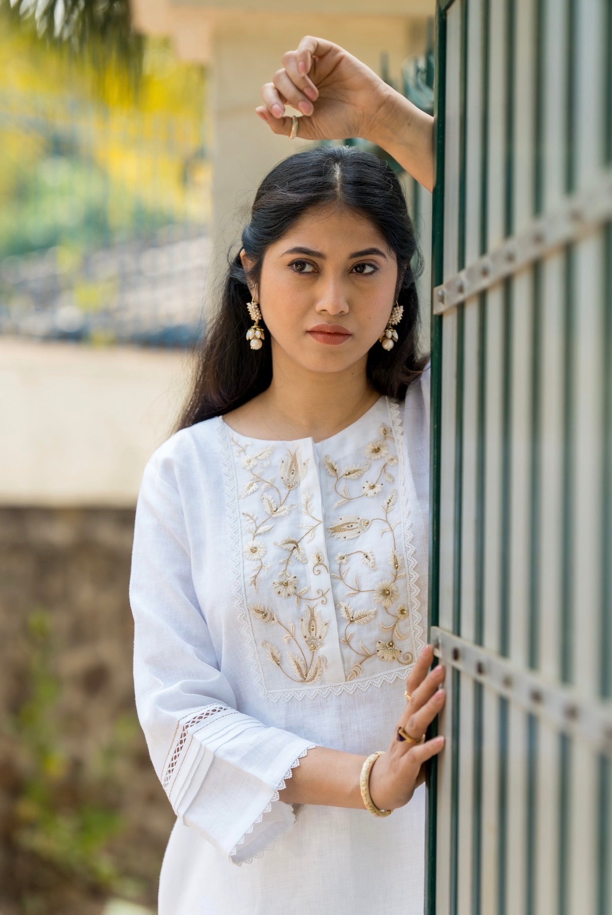 Pearl White Linen Set