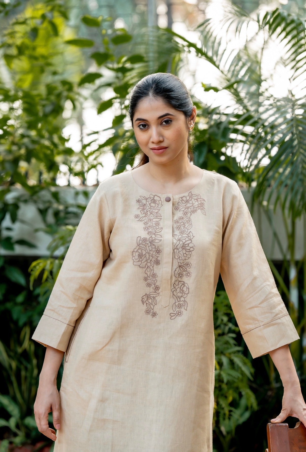 Beaver Ivory-Rust Linen Pair