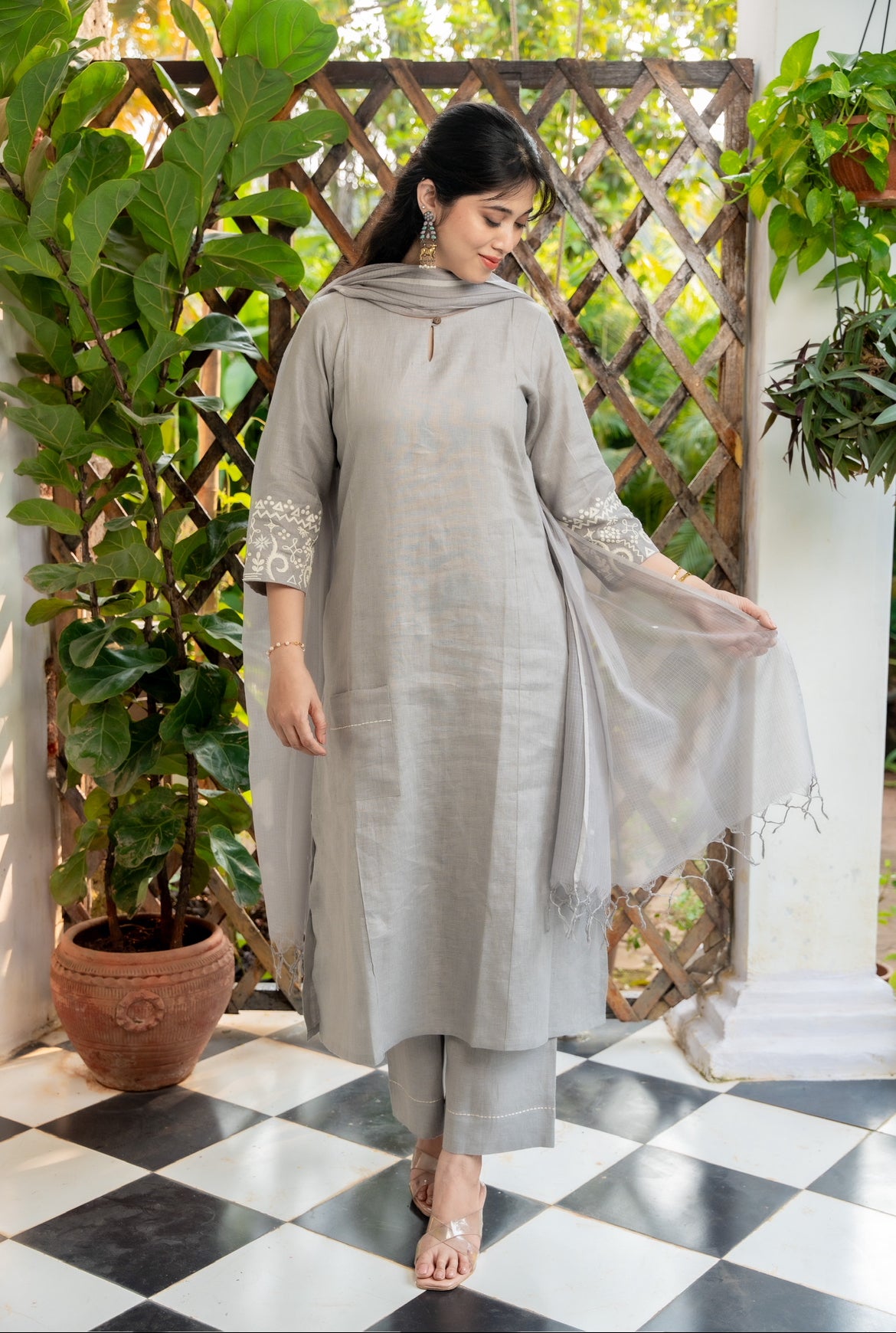 SEAL GREY LINEN SET