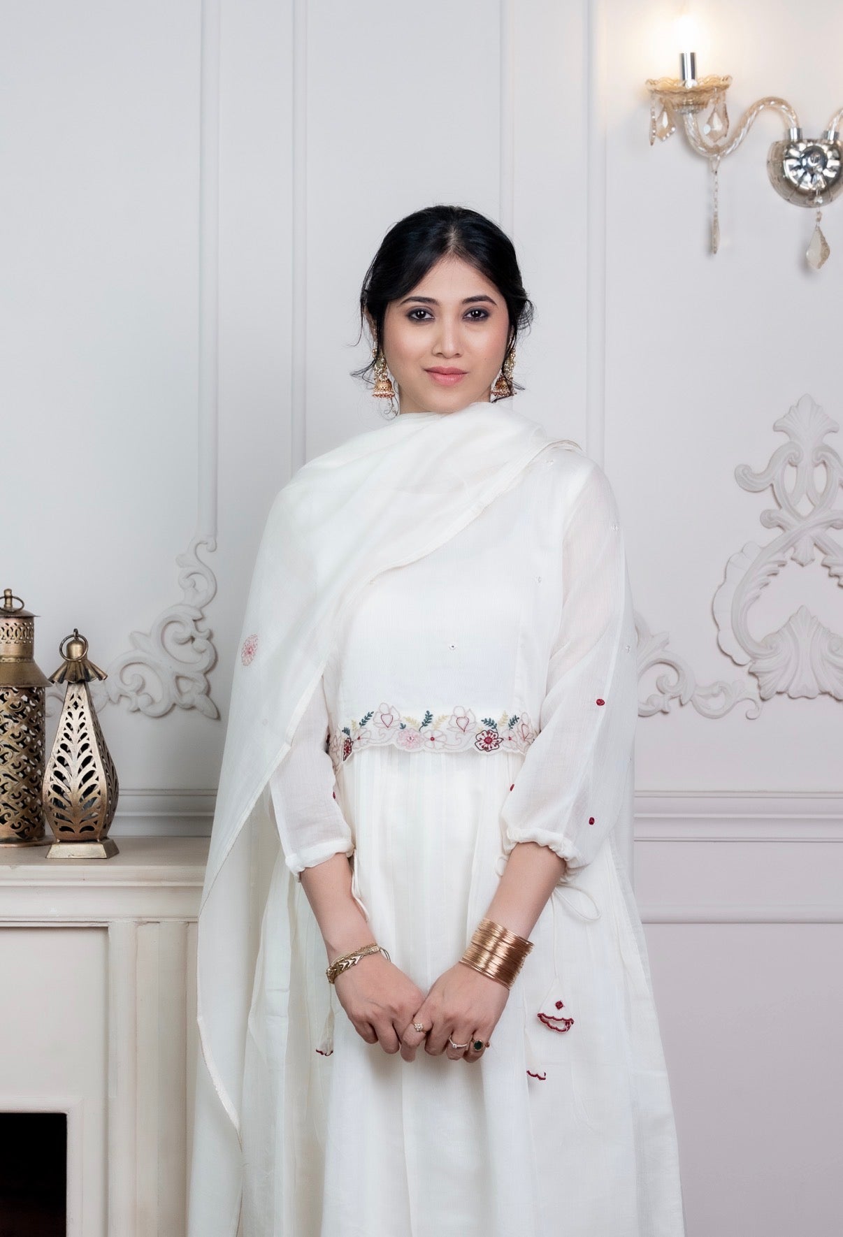 Saphed Chanderi Silk Set