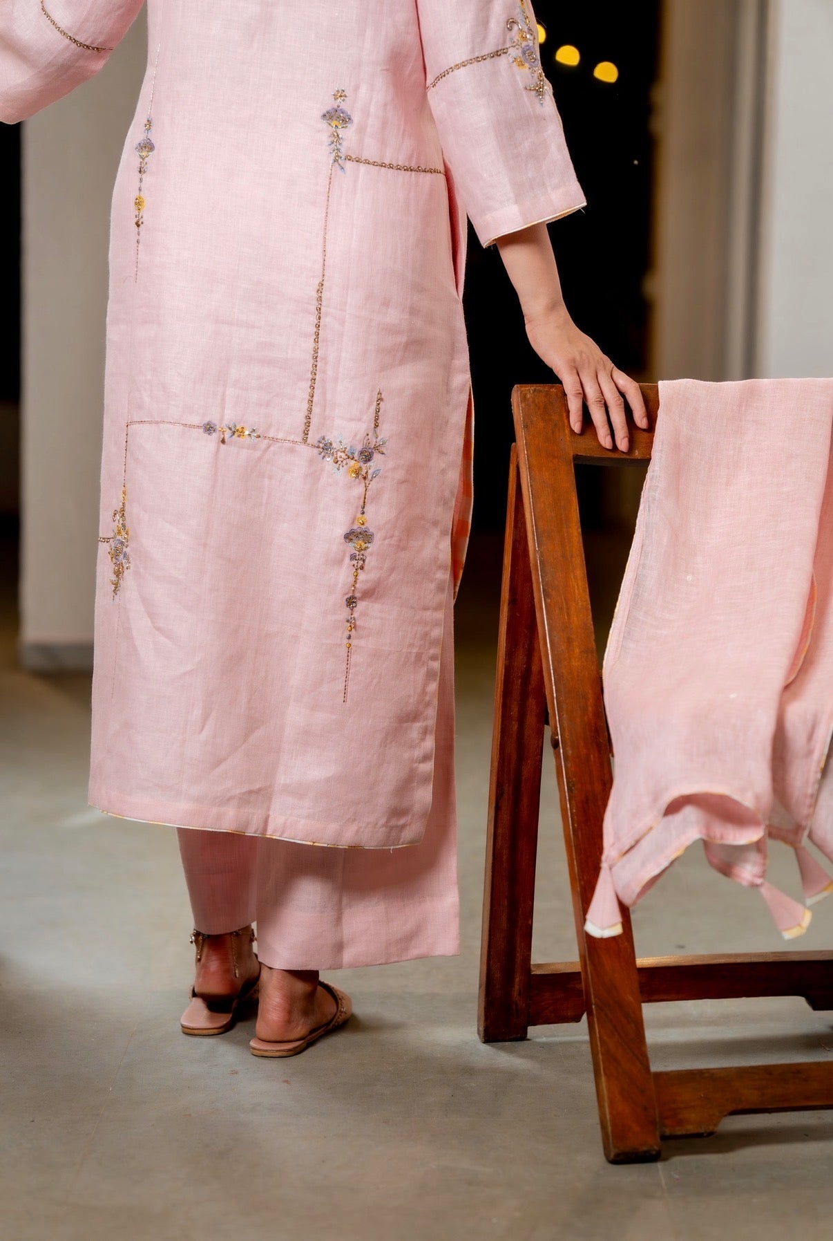 Pink Pearl Linen Set