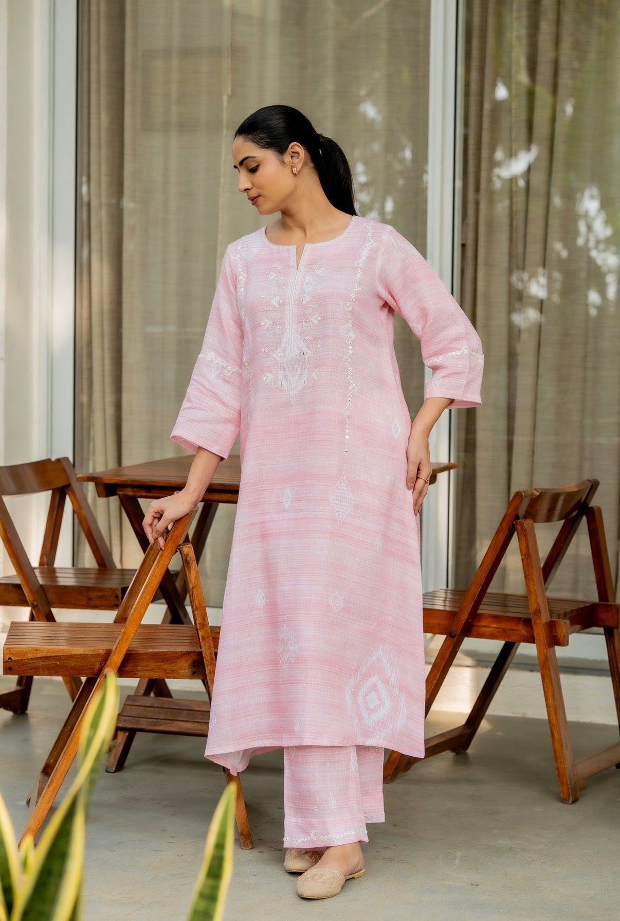 Soft Pink Linen Pair