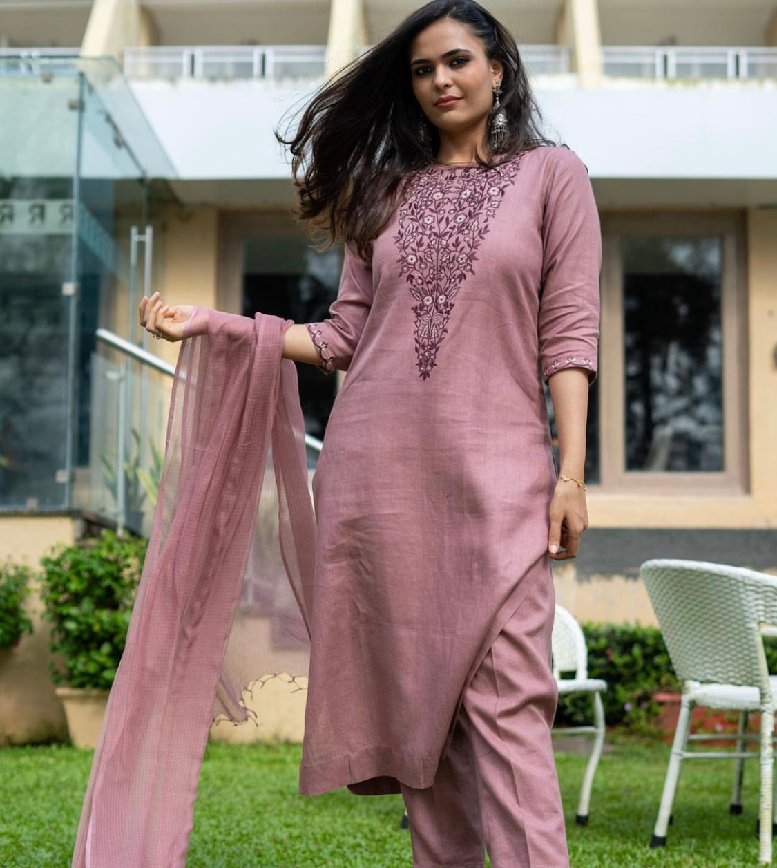 Old Mauve Linen set - Siara Women