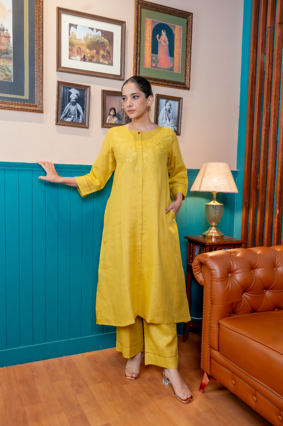 Saffron Yellow Linen Pair