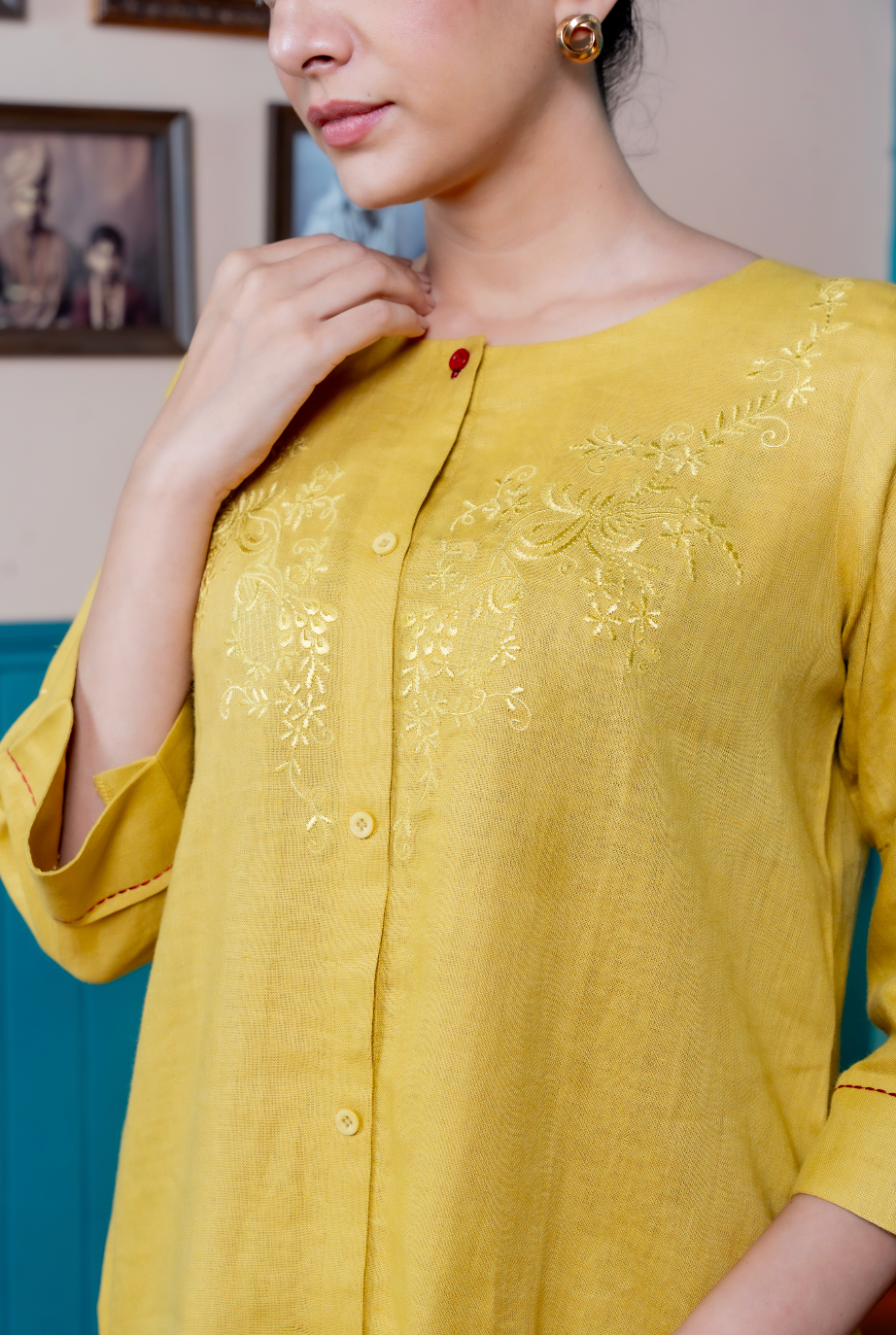 Saffron Yellow Linen Pair