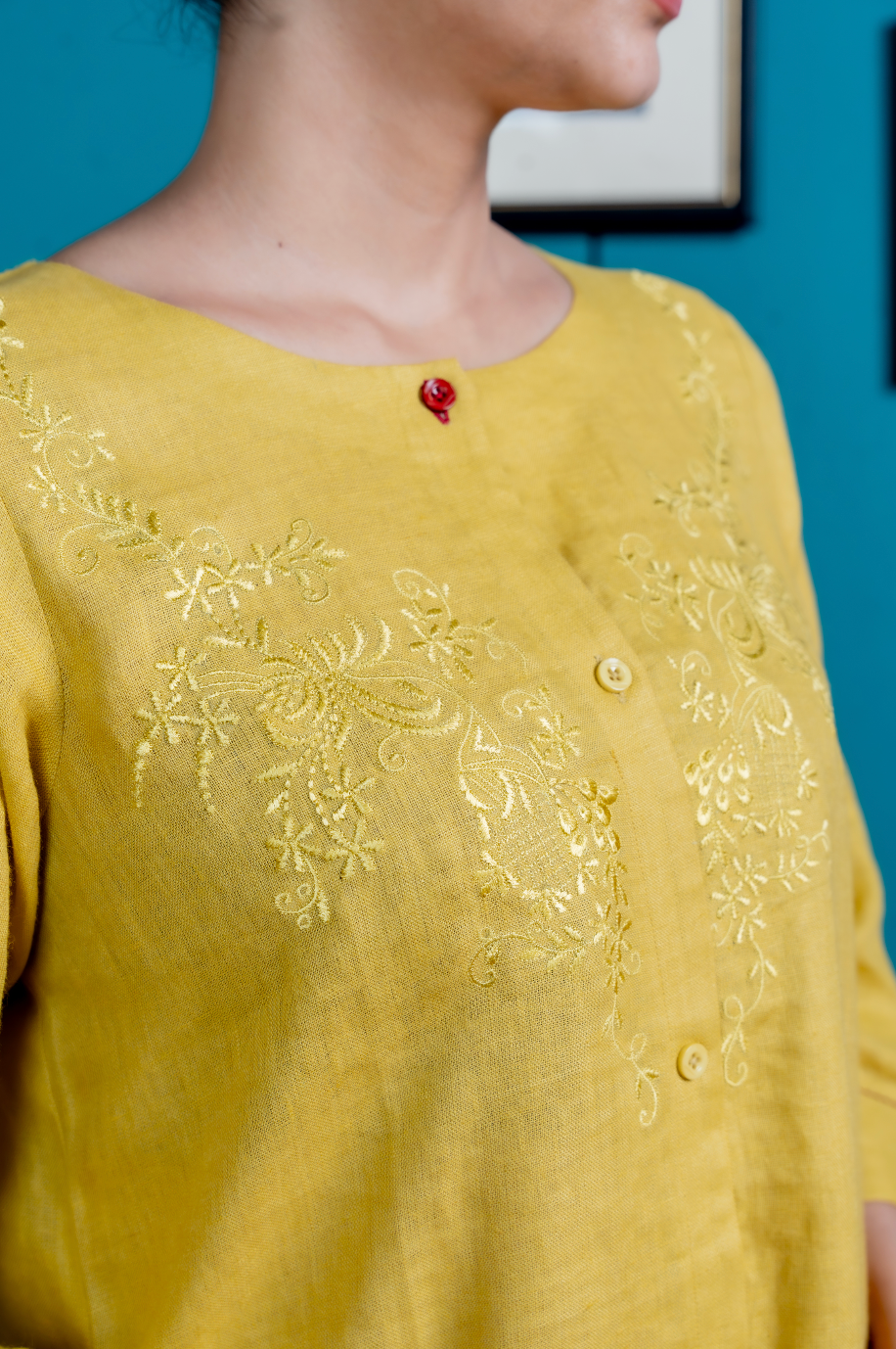 Saffron Yellow Linen Pair