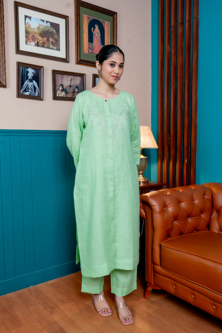 Mint Green Linen Pair